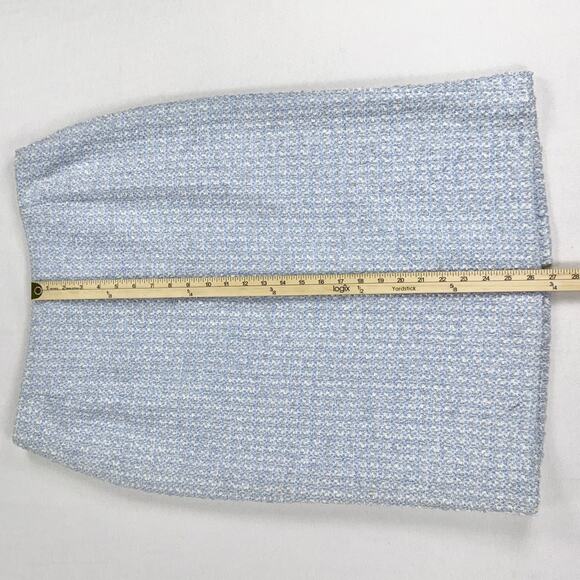 Escada Women's Tweed Wool Blend Pencil Skirt 44 14 XL Periwinkle Blue - Picture 12 of 12